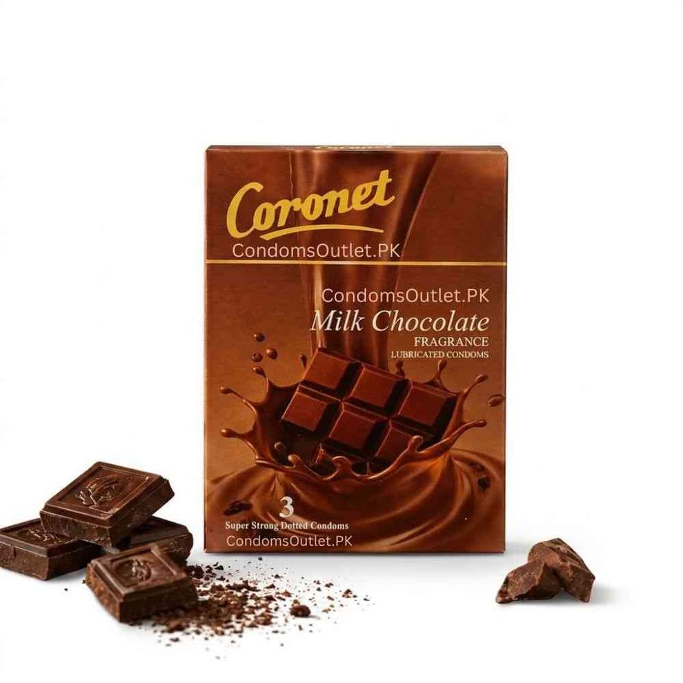 Coronet Milk Chocolate Fragrance Dotted Condoms – 3 Pcs