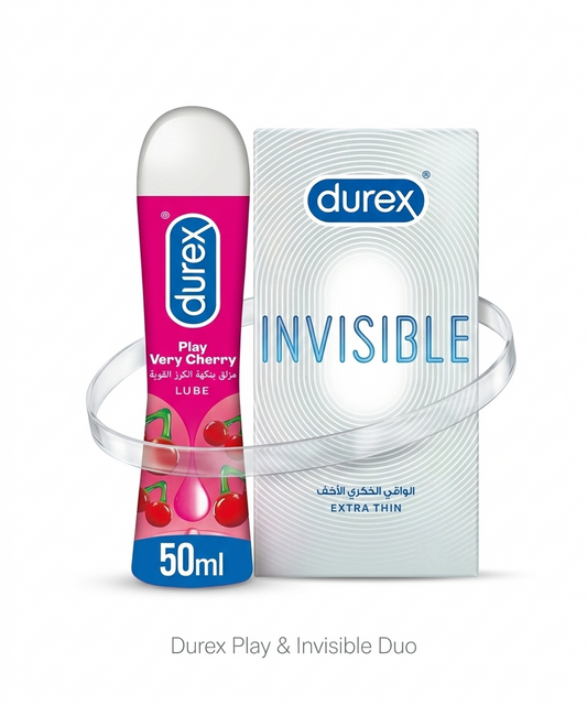 lubricant strawberry + durex invisible 12 pc