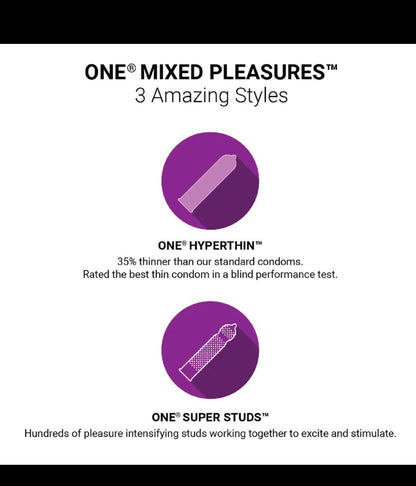 ONE Mixed Pleasures Condoms (Pack of 3)